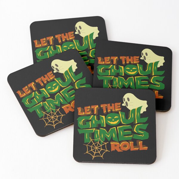 Item preview, Spooky Halloween Typography: "Let The Ghoul Times Roll" Ghost & Pumpkin Art designed and sold by Rednotice11.