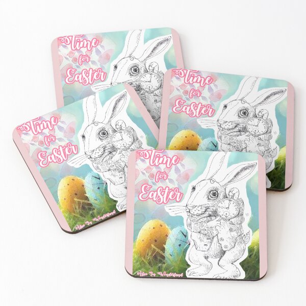 Item preview, Time For Easter Says The White Rabbit from Alice in Wonderland (ink drawing by ACCI) designed and sold by VanyssaGraphics.