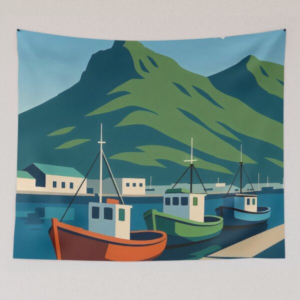 Item preview, Fishing Village designed and sold by ZanyPaintbrush.