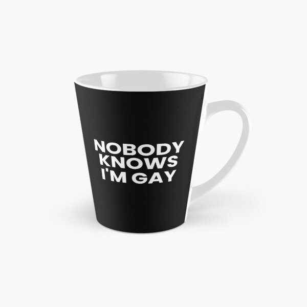 Item preview, Nobody Knows I'm Gay — Funny LGBTQ Pride Quote | White Text for Dark Colours designed and sold by Off Beat Tee Hut.