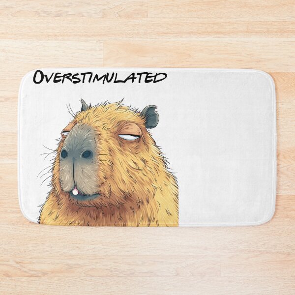 Item preview, Overstimulated Capybara Funny Tired Animal Lover designed and sold by NicolasGlowArt.