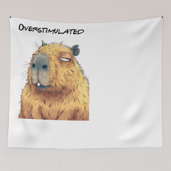 Item preview, Overstimulated Capybara Funny Tired Animal Lover designed and sold by NicolasGlowArt.