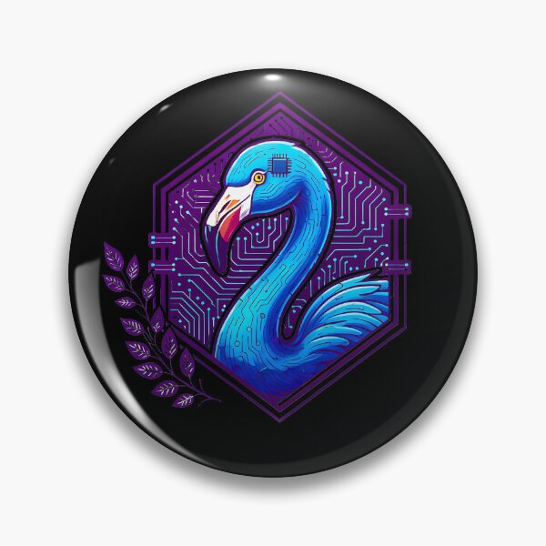 Item preview, Cyber Flamingo Futuristic Tech Art - Neon Circuit Bird Illustration designed and sold by AbulailArt.