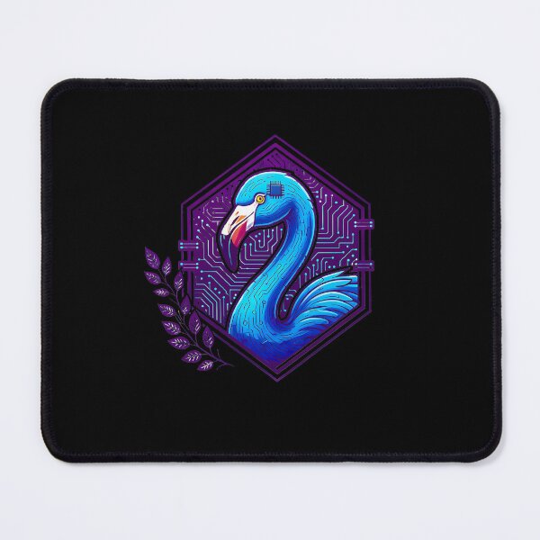 Item preview, Cyber Flamingo Futuristic Tech Art - Neon Circuit Bird Illustration designed and sold by AbulailArt.