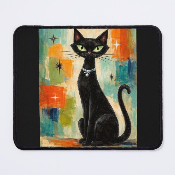 Item preview, Black Cat, Mid Century Style, Orange,Blue,Green designed and sold by VFWChuck.