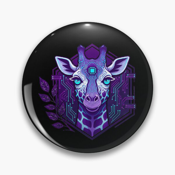 Item preview, Cyber Giraffe Tech Art - Futuristic Neon Circuit Wildlife Illustration designed and sold by AbulailArt.
