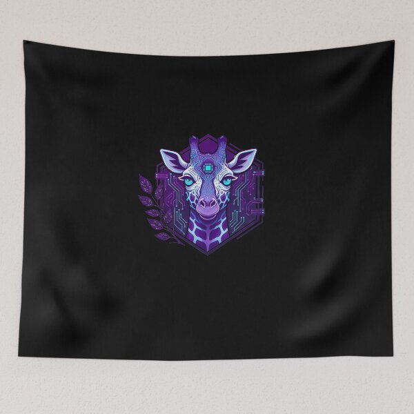 Item preview, Cyber Giraffe Tech Art - Futuristic Neon Circuit Wildlife Illustration designed and sold by AbulailArt.