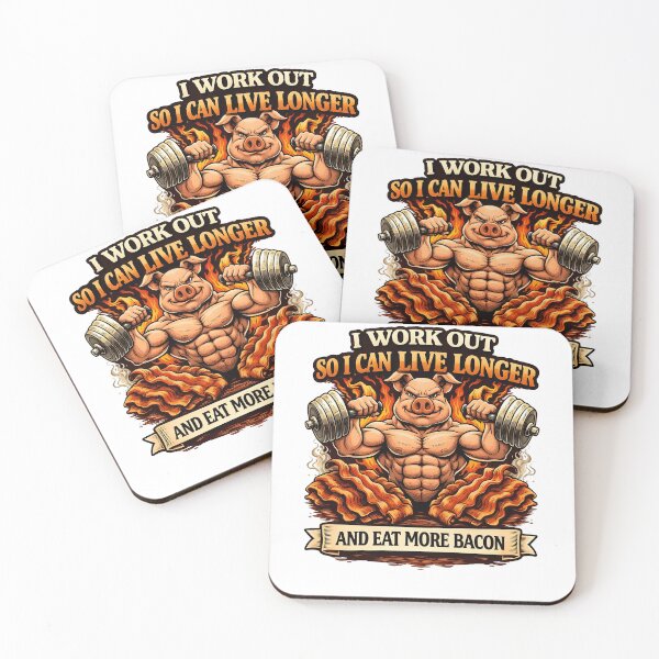 Item preview, I Work Out So I Can Live Longer And Eat More Bacon Funny Gym Fitness Design designed and sold by Nixora.