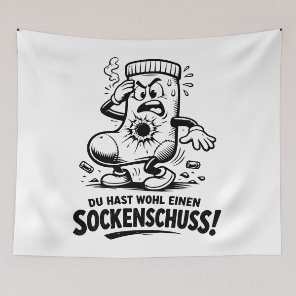 Item preview, Sock shot funny cartoon illustration with saying designed and sold by KaitoArtDesigns.