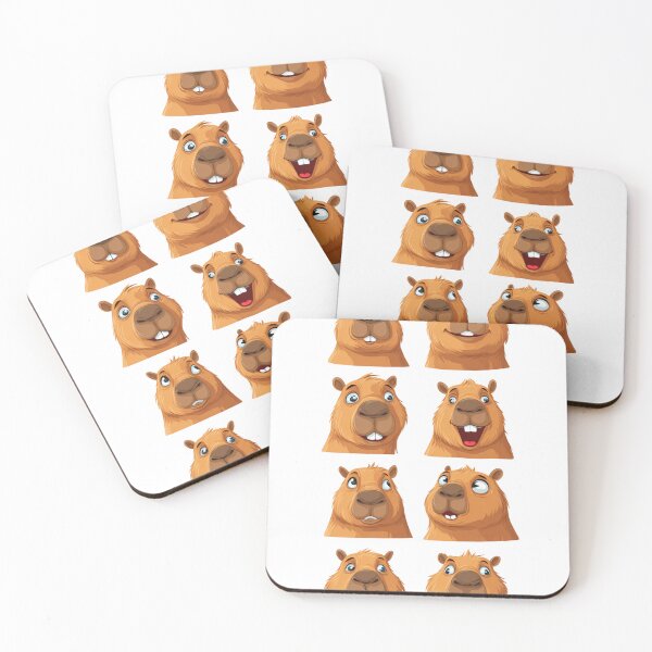 Item preview, Cute Capybara Faces Funny Animal Expressions designed and sold by NicolasGlowArt.