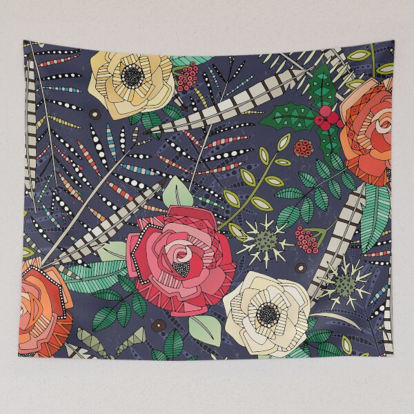 Item preview, boho winter floral midnight designed and sold by scrummy.