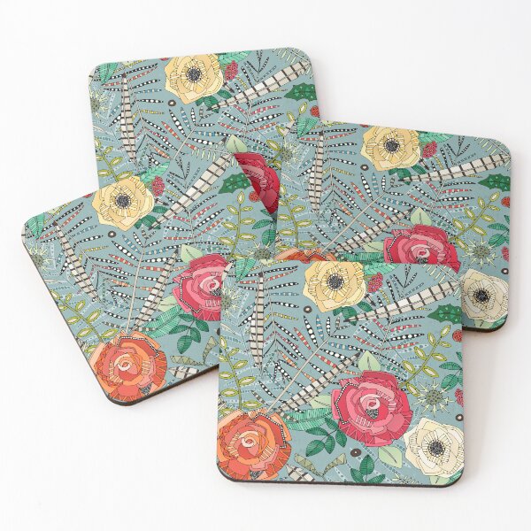 Item preview, boho winter floral blue designed and sold by scrummy.