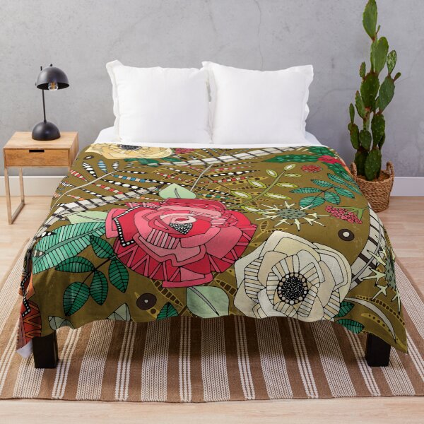 Item preview, boho winter floral golden brown designed and sold by scrummy.