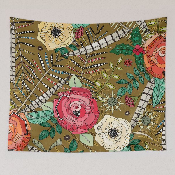 Item preview, boho winter floral golden brown designed and sold by scrummy.