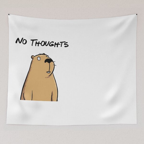 Item preview, No Thoughts Capybara Meme Funny Animal designed and sold by NicolasGlowArt.