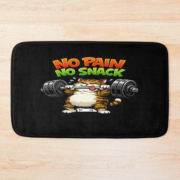 Item preview, Cute “No Pain No Snack” Cat • Funny Gym Fitness Kitty • Workout Motivation CartoonCute “No Pain No Snack” Cat • Funny Gym Fitness Kitty • Workout Motivation Cartoon designed and sold by Bright Nest Studio.