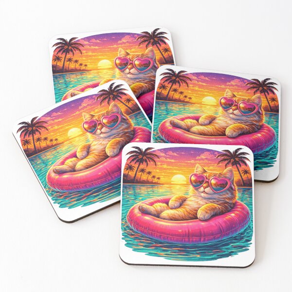Item preview, Cool Cat Pool Float Summer Vibes designed and sold by the-dovlat.