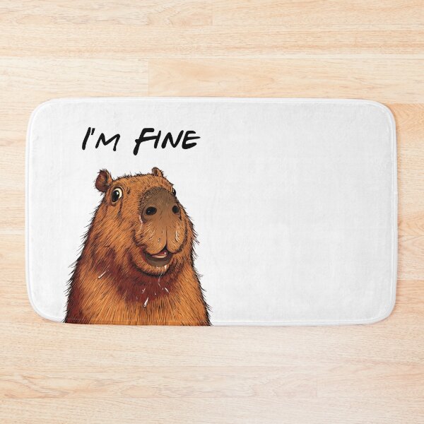 Item preview, I'm Fine Capybara Meme Funny Sweating Rodent designed and sold by NicolasGlowArt.