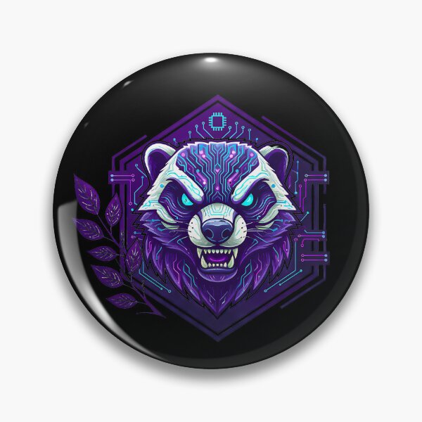 Item preview, Cyber Honey Badger Beast - Futuristic Neon Circuit Predator Art designed and sold by AbulailArt.