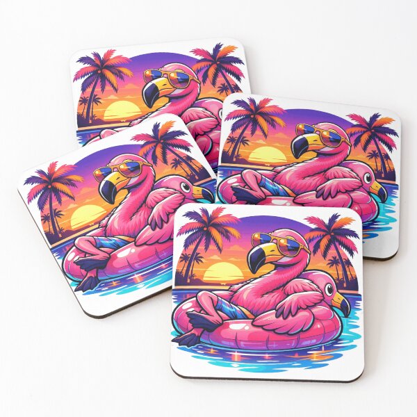 Item preview, Flamingo Pool Party Tropical Sunset Style designed and sold by the-dovlat.
