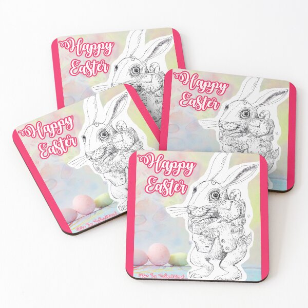 Item preview, Happy Easter Says The White Rabbit from Alice in Wonderland (ink drawing by ACCI) designed and sold by VanyssaGraphics.