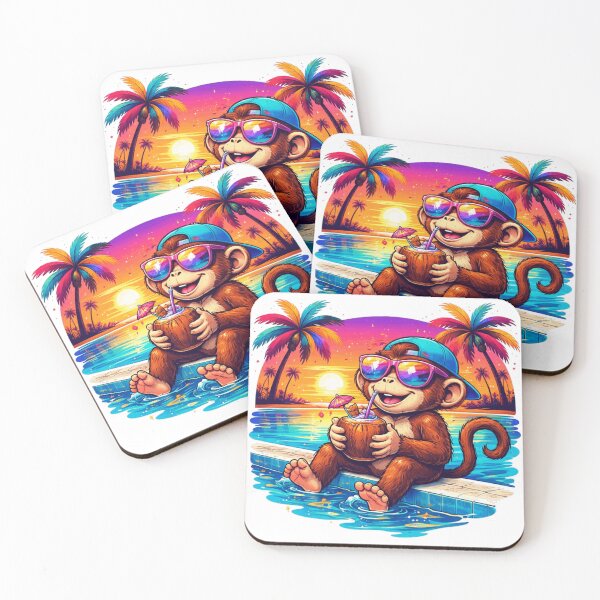 Item preview, Happy Monkey Tropical Drink Summer Chill designed and sold by the-dovlat.