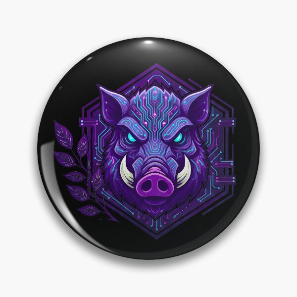 Item preview, Cyber Boar Beast - Futuristic Neon Circuit Wild Hog Illustration designed and sold by AbulailArt.