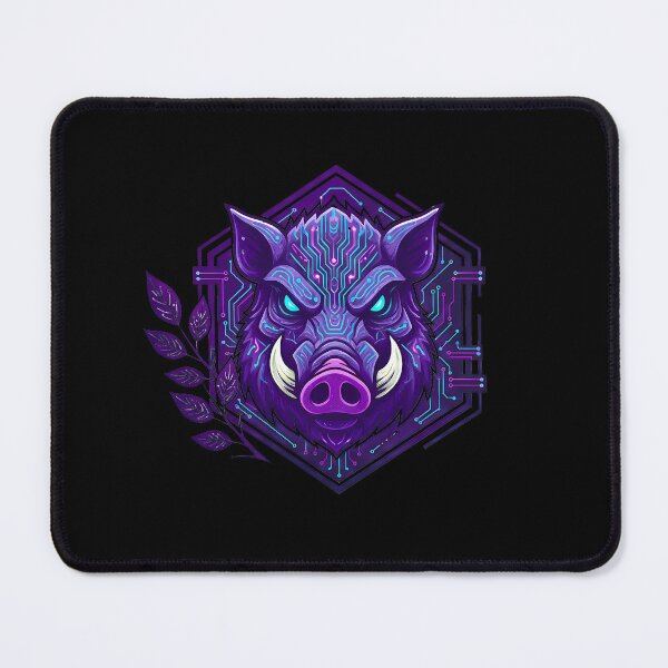Item preview, Cyber Boar Beast - Futuristic Neon Circuit Wild Hog Illustration designed and sold by AbulailArt.