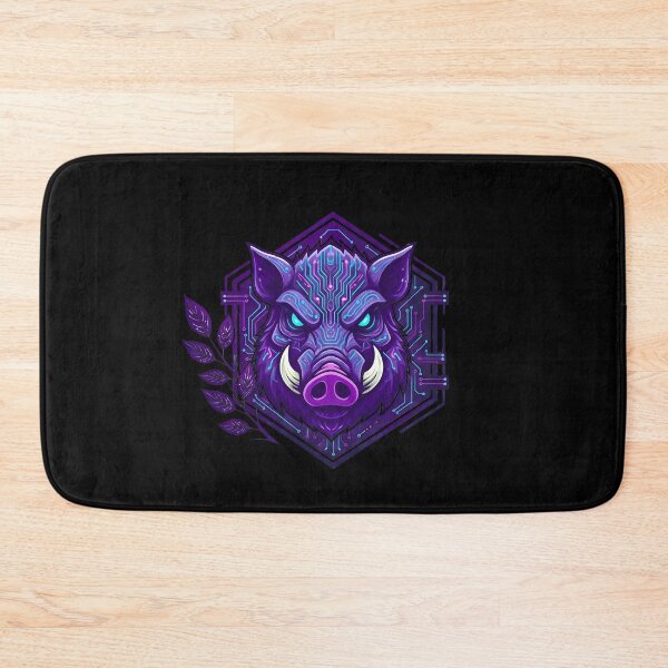 Item preview, Cyber Boar Beast - Futuristic Neon Circuit Wild Hog Illustration designed and sold by AbulailArt.