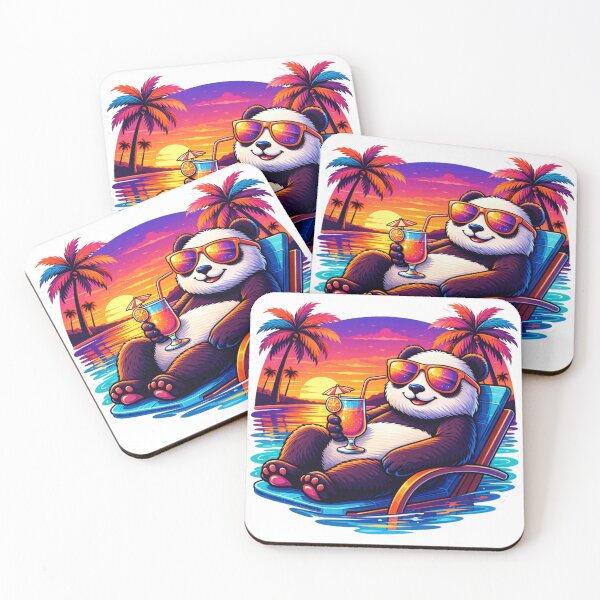 Item preview, Lazy Panda Poolside Sunset Relax Mode designed and sold by the-dovlat.