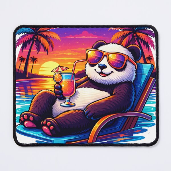 Item preview, Lazy Panda Poolside Sunset Relax Mode designed and sold by the-dovlat.