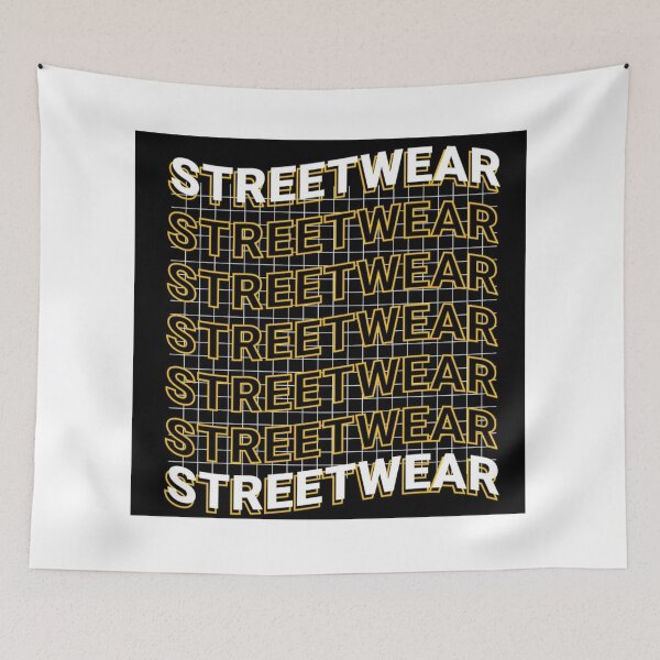 Item preview, Urban Streetwear Typography Grid – Bold Yellow & White Graphic 3D Design designed and sold by RushVibeWear.
