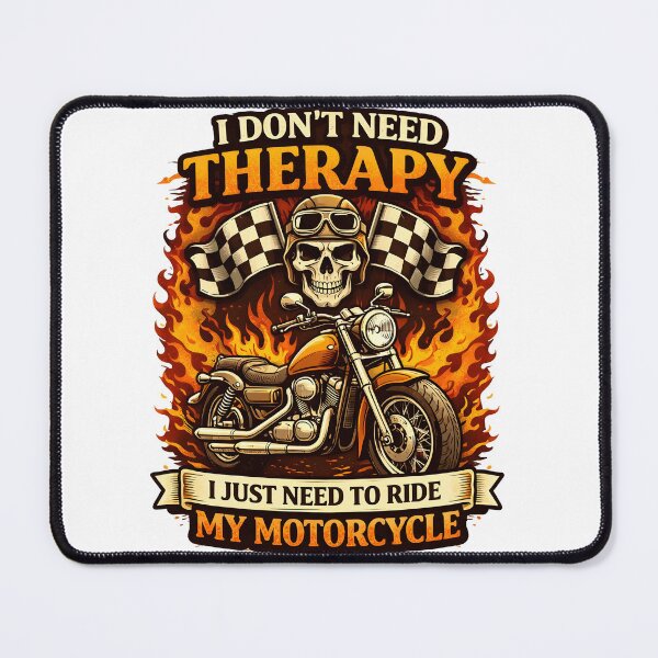 Item preview, I Don’t Need Therapy I Just Need To Ride My Motorcycle Funny Biker Skull Vintage Design designed and sold by Nixora.