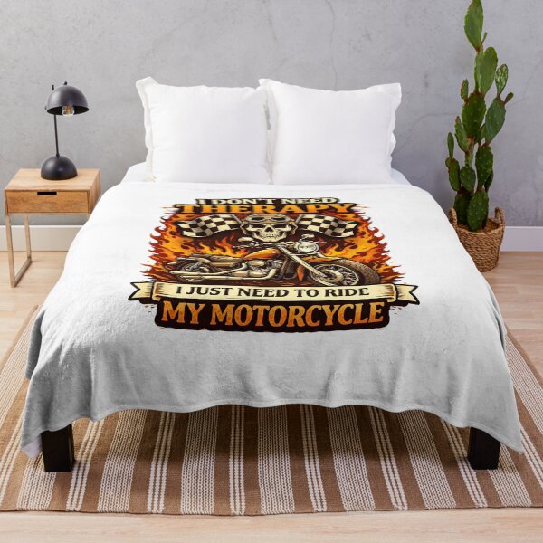 Item preview, I Don’t Need Therapy I Just Need To Ride My Motorcycle Funny Biker Skull Vintage Design designed and sold by Nixora.