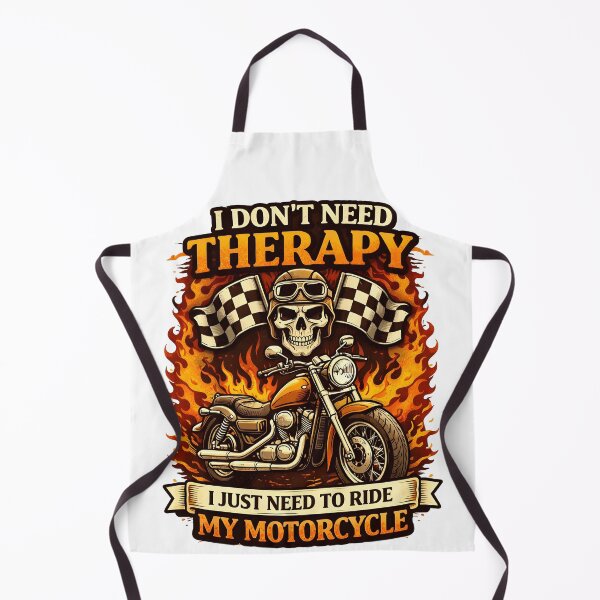 Item preview, I Don’t Need Therapy I Just Need To Ride My Motorcycle Funny Biker Skull Vintage Design designed and sold by Nixora.