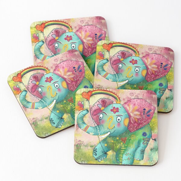 Item preview, Elephant colorful and funny designed and sold by eigenart-sylvia.