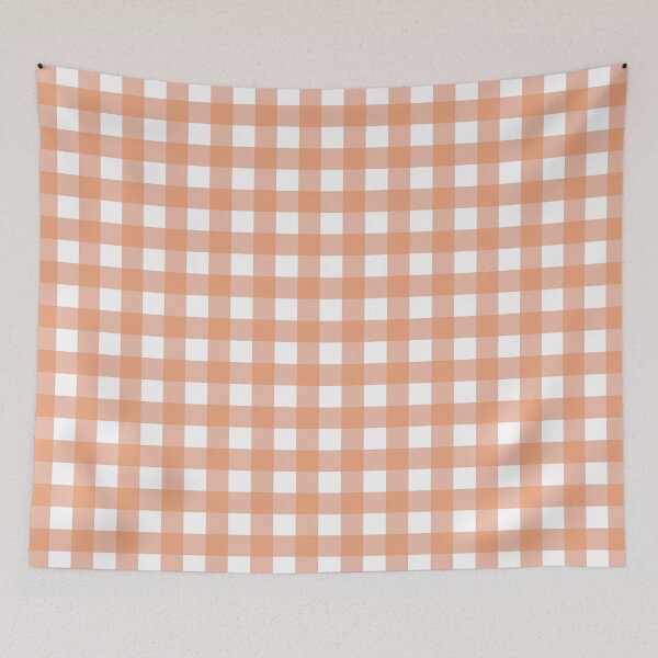Item preview, Peach gingham seamless repeating pattern designed and sold by SeamlessDsign.