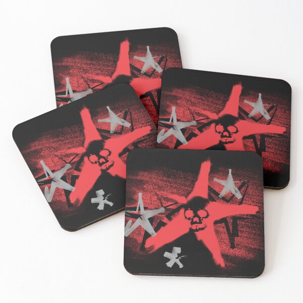 Item preview, Grunge Skull Star Graffiti – Edgy Punk Street Art Aesthetic Red & Black Skull Design designed and sold by artworkathome.