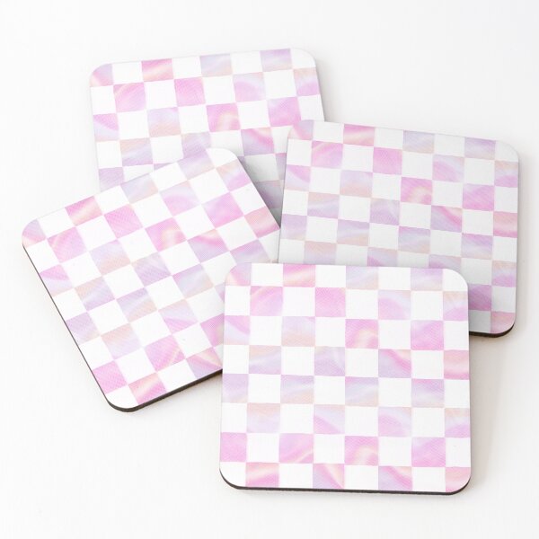 Item preview, Pastel Holographic Checkers -- Dreamy Pink designed and sold by Doodle Finch Designs.