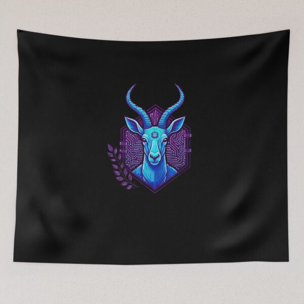 Item preview, Cyber Gazelle Tech Art - Futuristic Neon Circuit Antelope Wildlife Illustration designed and sold by AbulailArt.