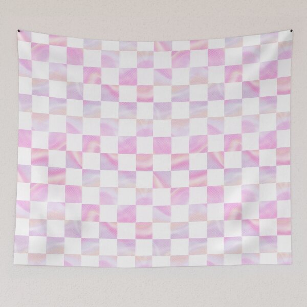 Item preview, Pastel Holographic Checkers -- Dreamy Pink designed and sold by Doodle Finch Designs.