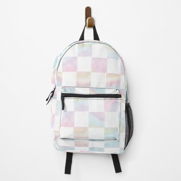 Item preview, Pastel Holographic Checkers -- Gentle Pink and Blue designed and sold by Doodle Finch Designs.