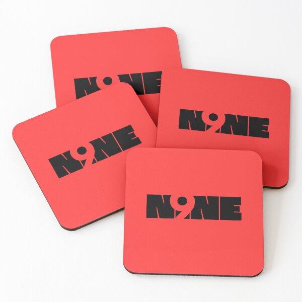 Item preview, Minimalist Red & Black Graphic: "NONE / N9NE" Negative Space Typography designed and sold by Rednotice11.