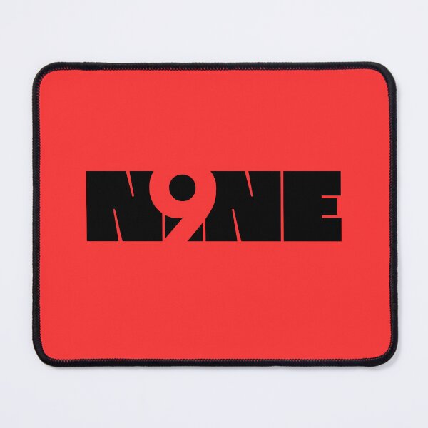 Item preview, Minimalist Red & Black Graphic: "NONE / N9NE" Negative Space Typography designed and sold by Rednotice11.