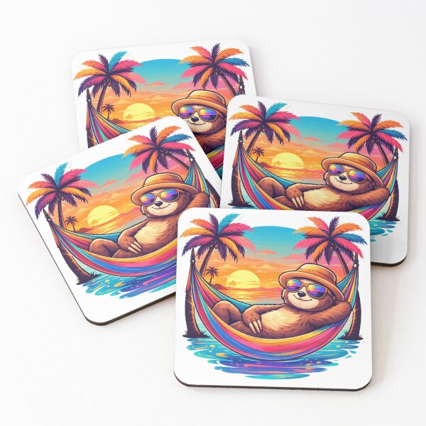 Item preview, Lazy Sloth Hammock Sunset Relax Mode designed and sold by the-dovlat.