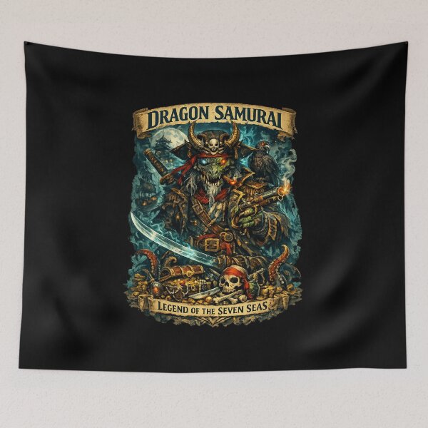 Item preview, Dragon Samurai - Legend of the Seven Seas | Dark Fantasy Pirate Warrior Art designed and sold by CosmicSplendor.