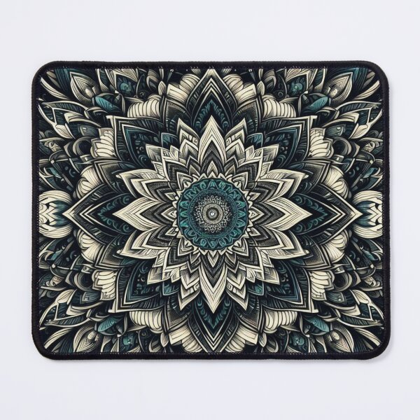 Item preview, "Teal Sacred Geometry Mandala" designed and sold by Dogandesighn.