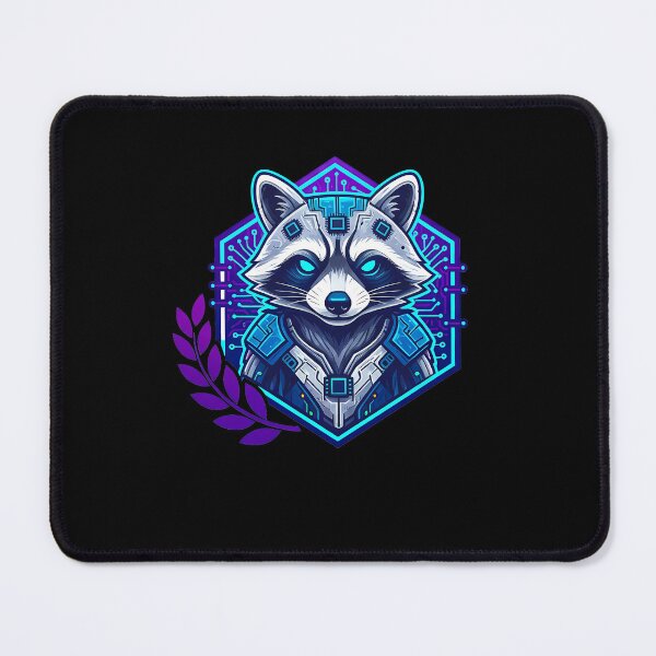 Item preview, Cyber Raccoon Tech Art - Futuristic Neon Circuit Procyon Illustration designed and sold by AbulailArt.