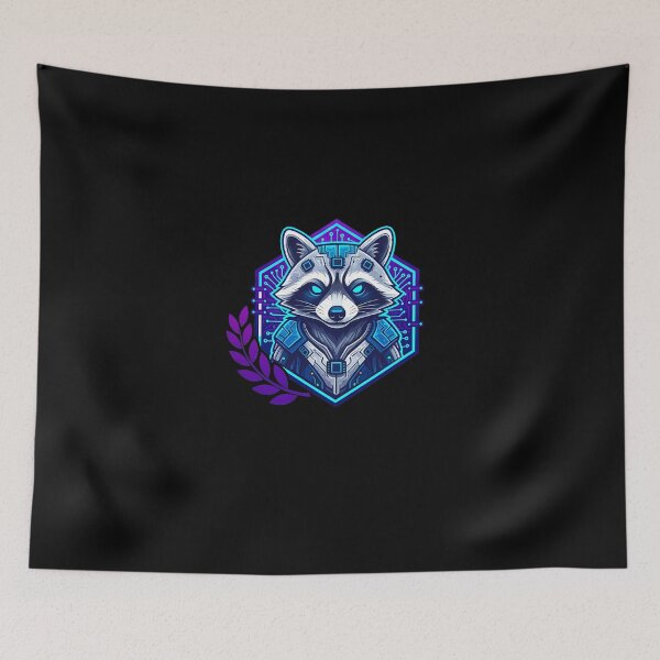 Item preview, Cyber Raccoon Tech Art - Futuristic Neon Circuit Procyon Illustration designed and sold by AbulailArt.