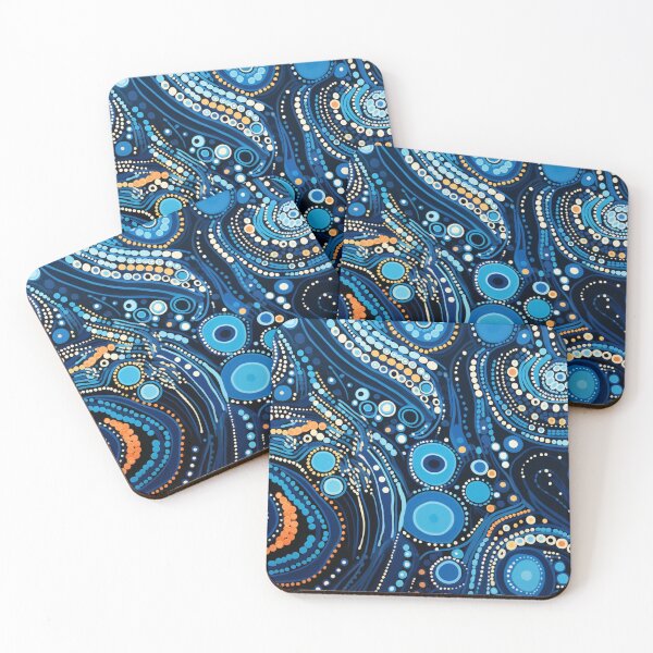Item preview, Aboriginal Inspired Dot Art - Blue Water Hubs designed and sold by GrinGalore.